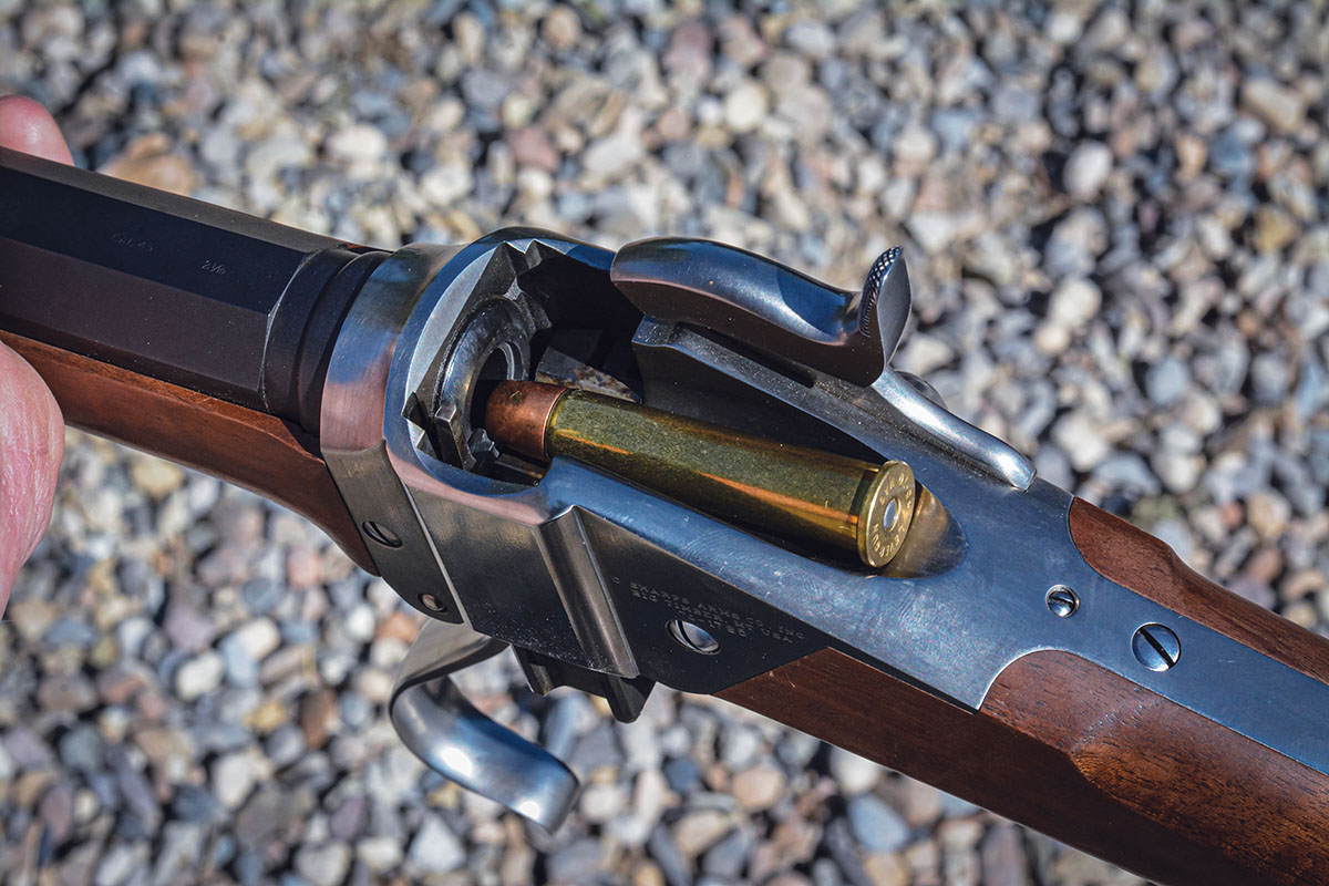 When loading the Model 1874, the hammer should be placed in the safety position to prevent damage to the firing pin.